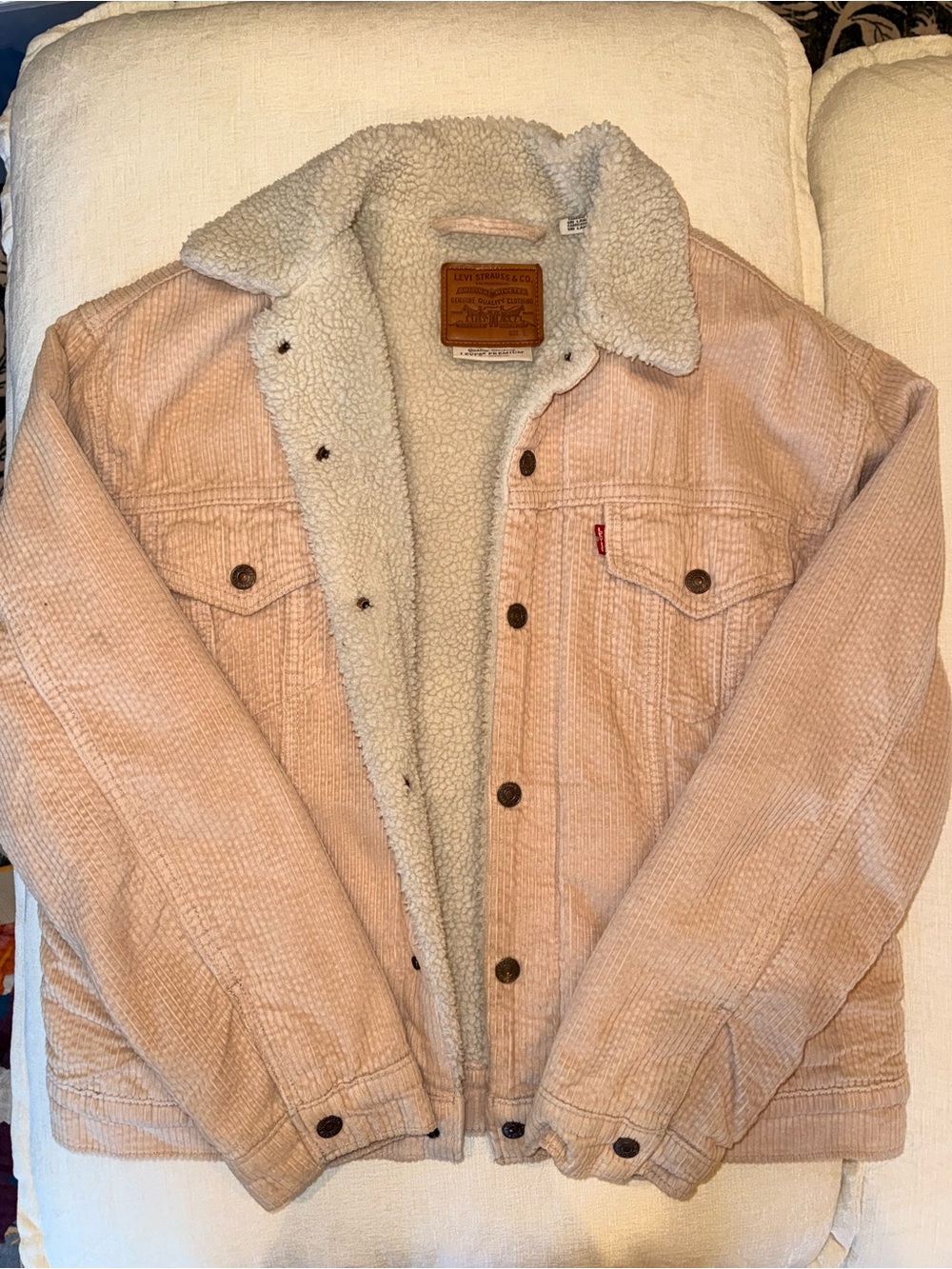Levi's Women’s Light Tan Corduroy Jacket with Sherpa Lining
